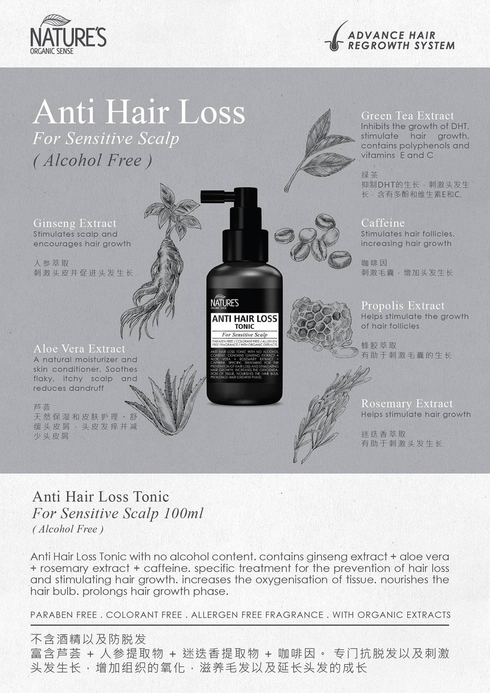 NATURE'S Anti Hair Loss Sensitive Tonic (100ml)