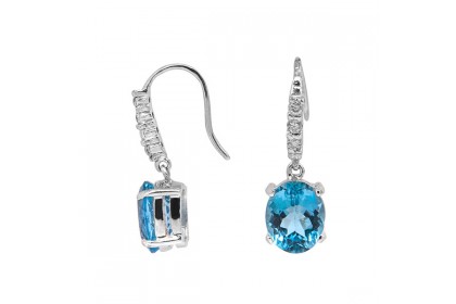 Keshi Blue Topaz Dangle Hook Earrings Keshi Blue Topaz Dangle Hook Earrings
