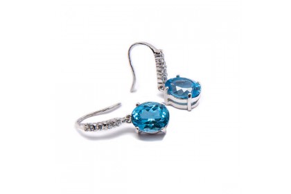 Keshi Blue Topaz Dangle Hook Earrings Keshi Blue Topaz Dangle Hook Earrings